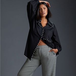 Anthropologie Hannah Lynn embellished button up shirt